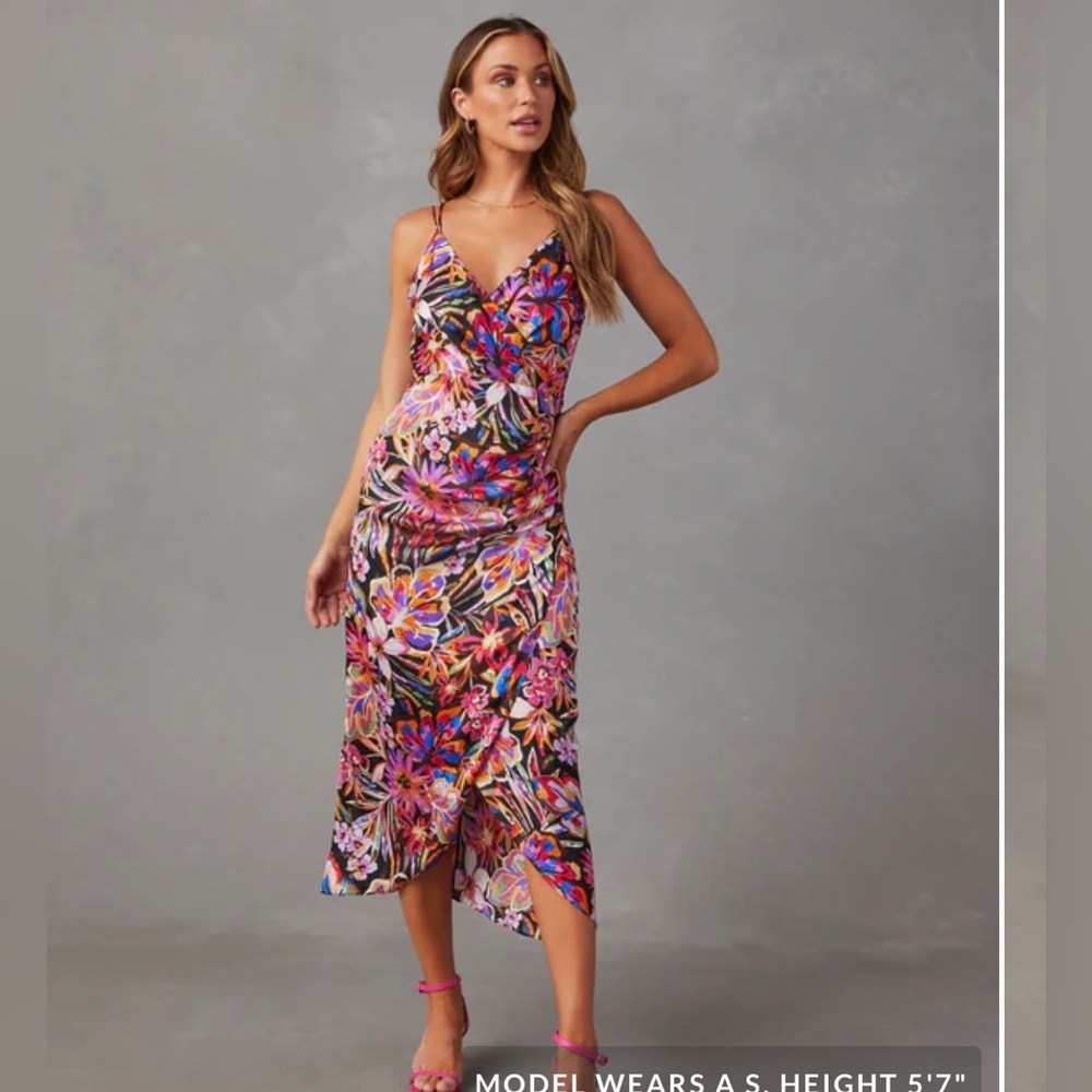 Vici satin midi dress